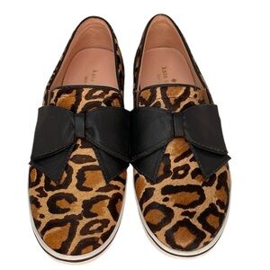 Kate Spade Shoes Cheetah Print Slip on Sneakers Real Fur Flats Size 8